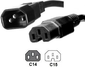 Kabllo energjie MicroConnect C14 - C15, 2m, e zezë