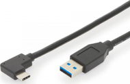 Kabllo Digitus USB-A - USB-C, 1m, e zezë