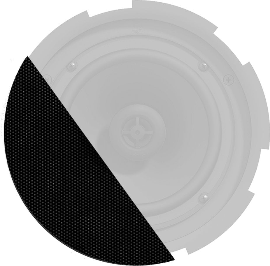 Grill përpara altoparlanti Audac GLI08/OB për CIRA8, montim TwistFix, për përdorim të jashtëm, i zi