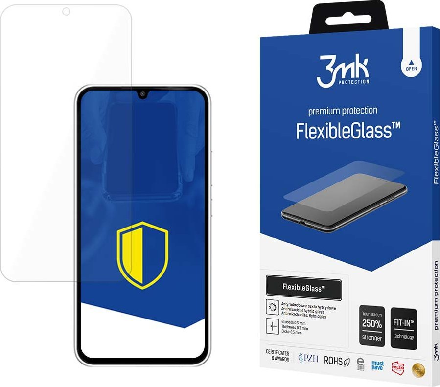 Xham mbrojtës 3MK FlexibleGlass për Samsung Galaxy A35 A55, 0.3mm, 7H, transparent