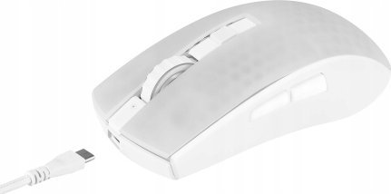 Maus gaming DELTACO GAMING WM89, wireless, 10000DPI, i bardhë transparent