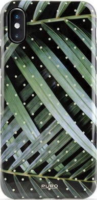 Mbrojtëse për iPhone Xs/X Puro Glam Tropical Leaves, e gjelbër