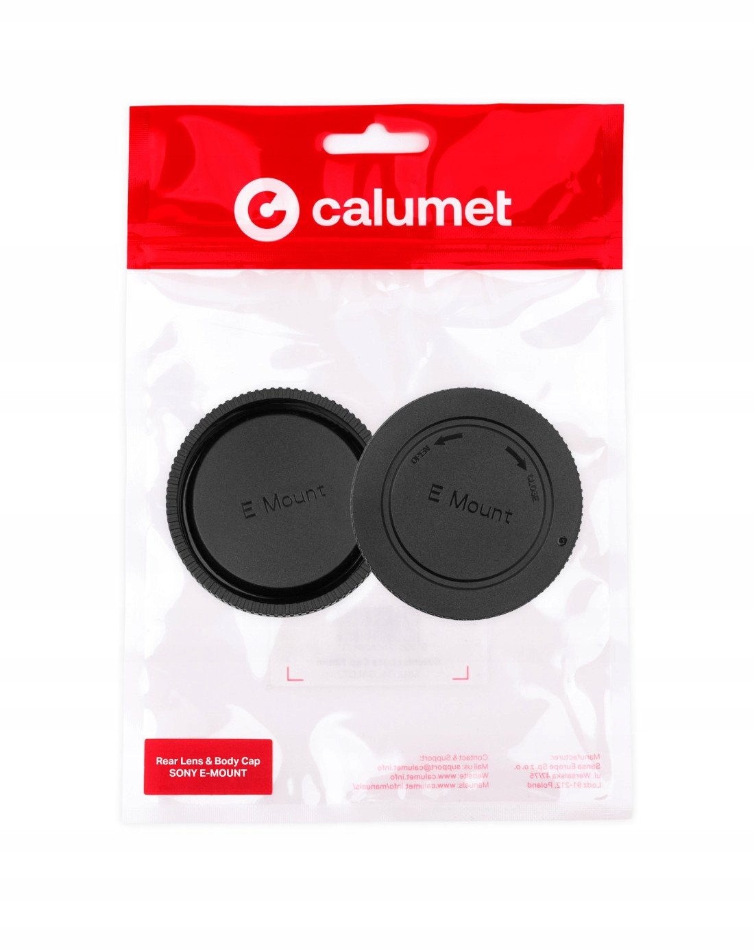 Сет капаци Calumet за заден дел од објектив и тело, за Fujifilm G Mount, црн