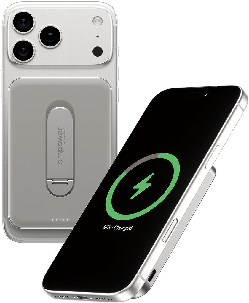 Power bank PanzerGlass Rotation Bank for Empowerment, 5000mAh, 20W MagSafe Qi2, argjendtë