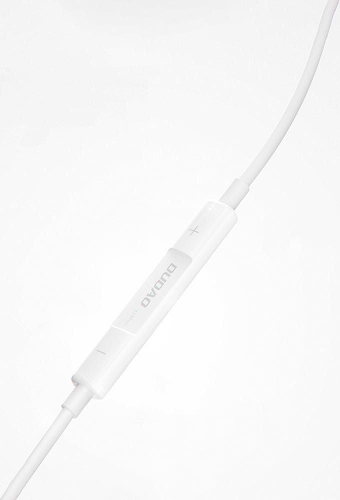 Kufje in ear Dudao X14PROL W1, Lightning, me kabëll, të bardha