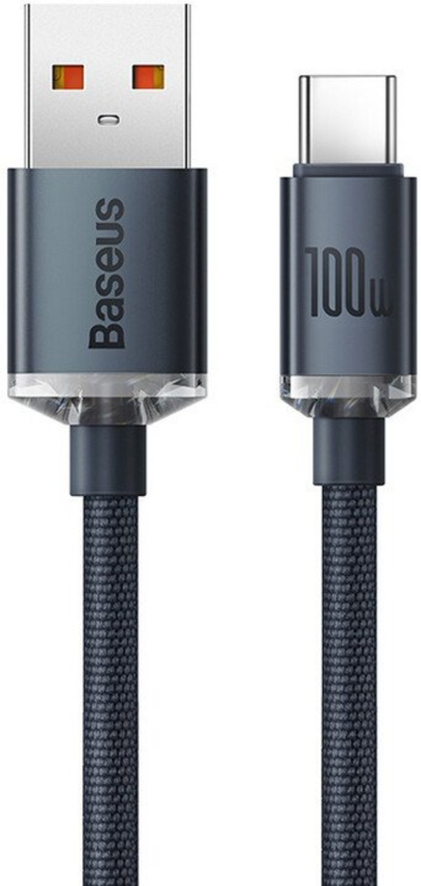 Kabllo karikimi / të dhënash Baseus Crystal Shine Series USB-A - USB-C, 100W, 2m, e zezë