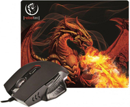 Maus Rebeltec Red Dragon, USB, 6 butona, deri 2400 DPI, i zi / i kuq