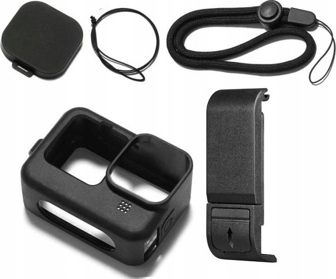 Set aksesorë Puluz PU540B për GoPro HERO 11 10 9 Black, housing silikonik, rrip dore, i zi