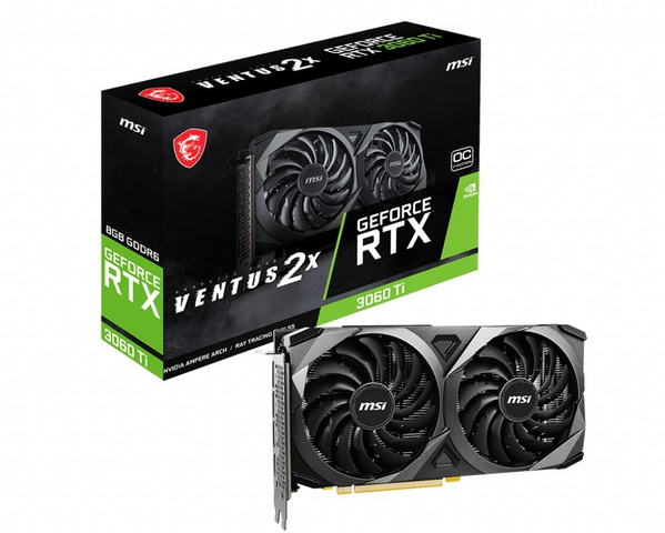 Kartelë grafike MSI GeForce RTX 3060 Ti Ventus 2X OC, 8GB GDDR6, 1695MHz, e zezë