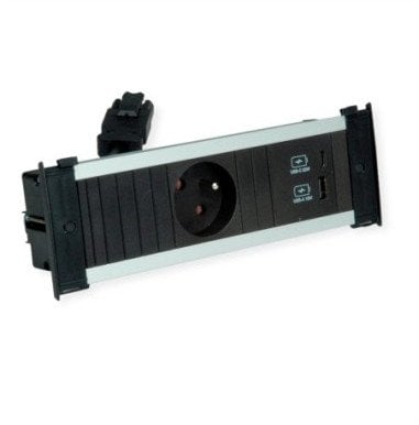 Prizë zgjatuese Bachmann KAPSA S, 1x UTE, USB A dhe C 22W, 0.2m, e zezë