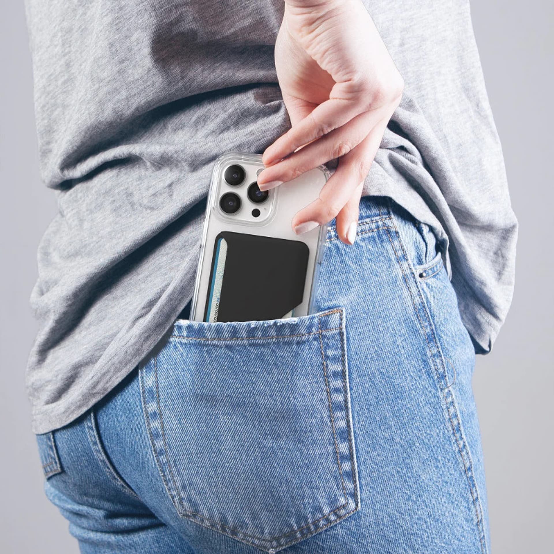 Portofol MagSafe Speck ClickLock, për iPhone, 1 3 kartela, i zi