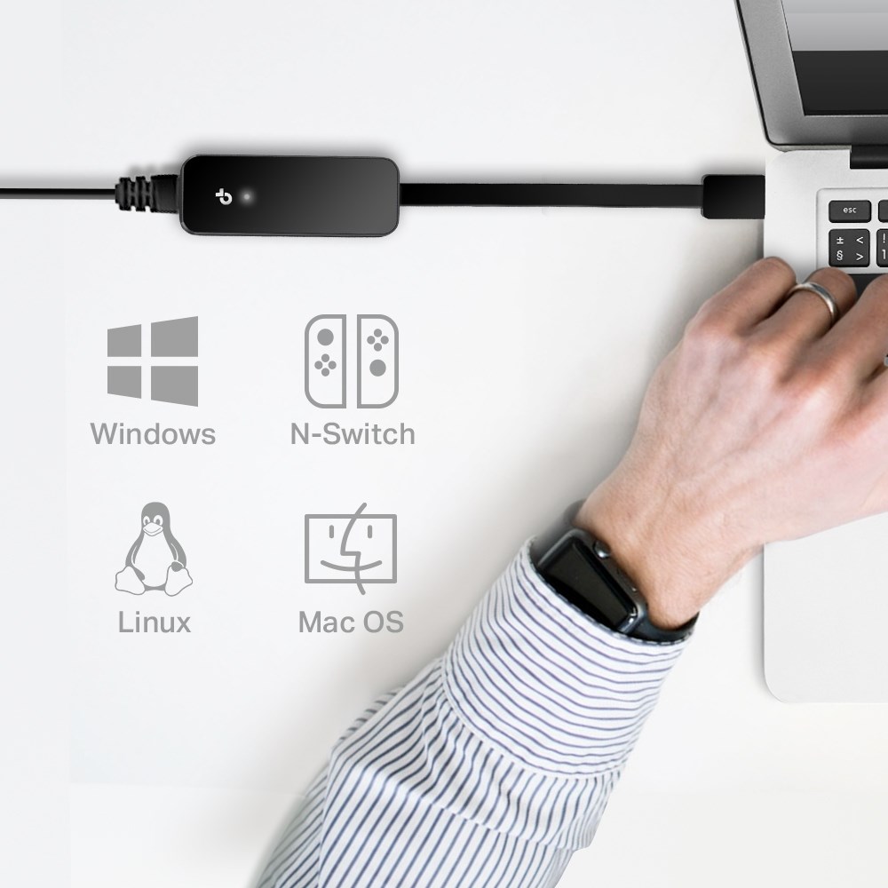 Përshtatës rrjeti TP-Link UE306, USB 3.0 në Gigabit Ethernet, 1000Mbps, e zezë