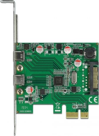 Kartë kontrolluese Delock PCIe 2.0 x1 90493, 2x USB C 3.2 Gen 1, 5 Gbps