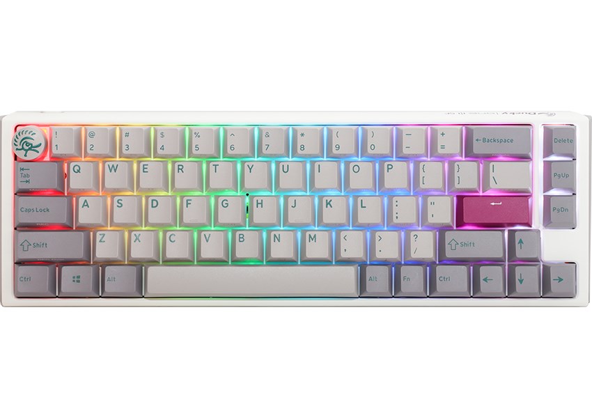 Tastierë Ducky One 3 SF Mist, 65%, Cherry MX Silent Red, RGB, e hirtë/magenta/e bardhë