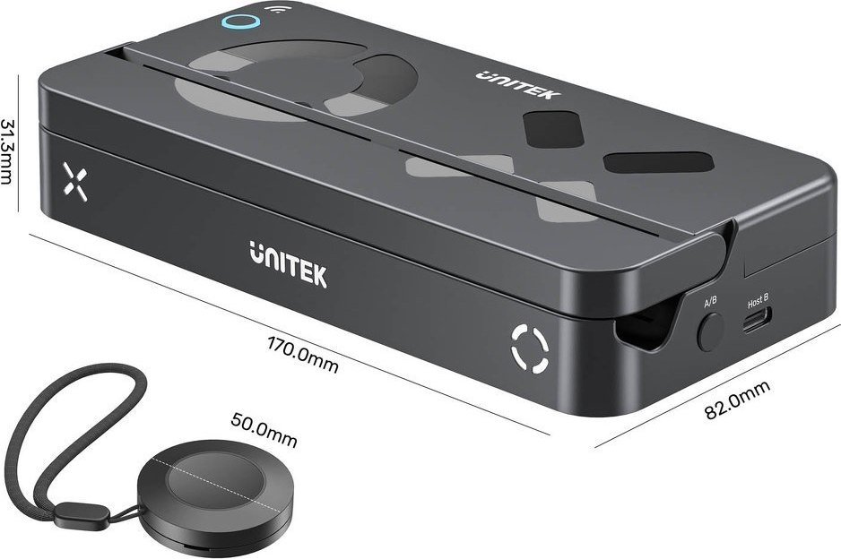 Docking station Unitek për Nintendo Switch, PD 100W, HDMI 4K, RJ-45, e zezë