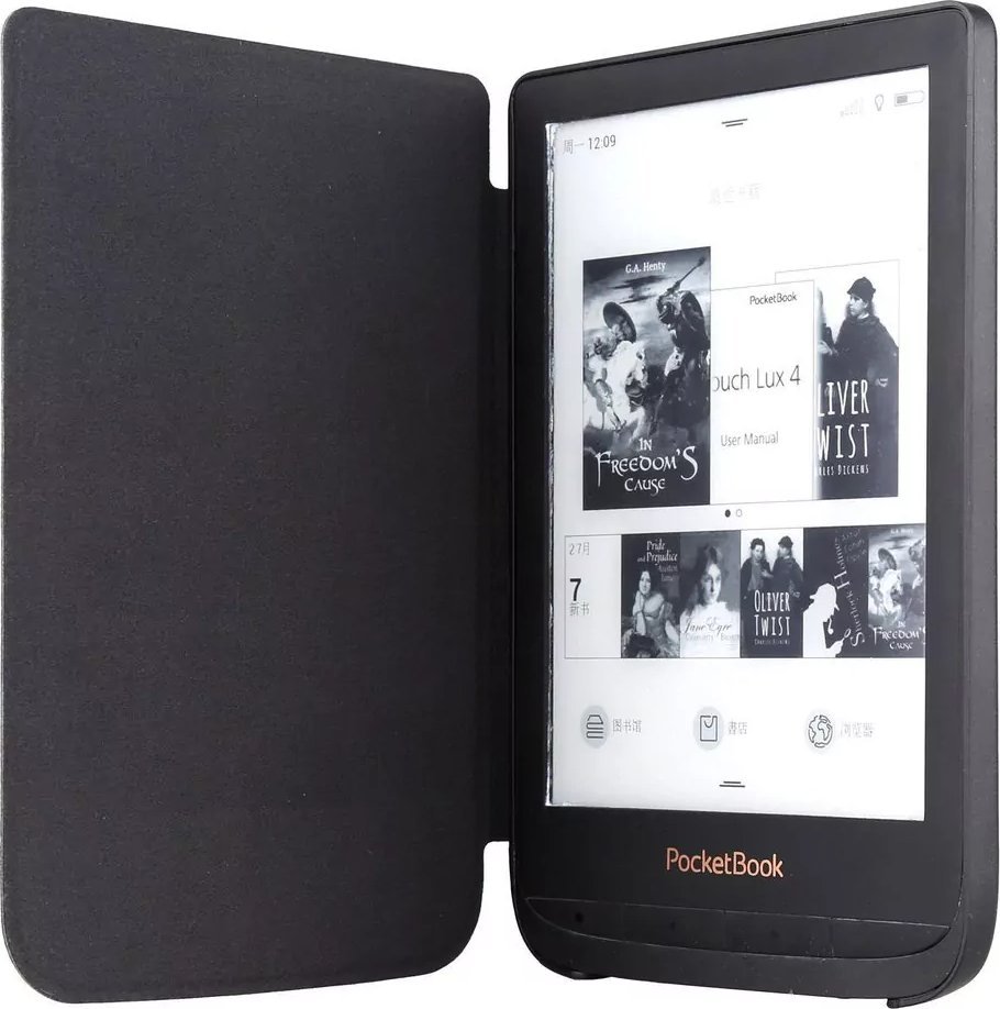 Паметен капак Strado за PocketBook Touch Lux 4/5 627/616/628, функција wake sleep, црн