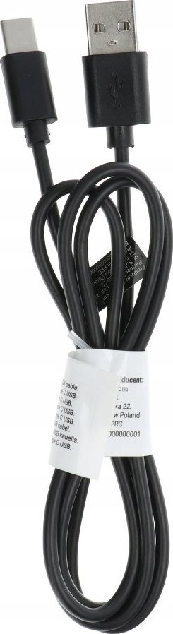 Kabllo USB Type C 2.0 C366, 1m, majë e zgjatur 8mm, e zezë