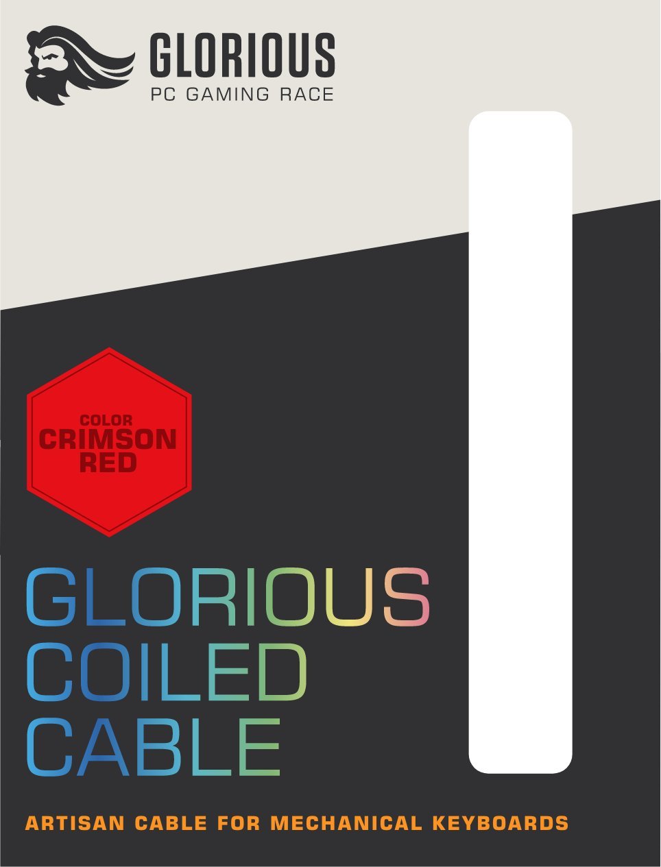 Kabllo USB Glorious GLO-CBL-COIL-RED, USB-A në USB-C, 1.36 m, e kuqe