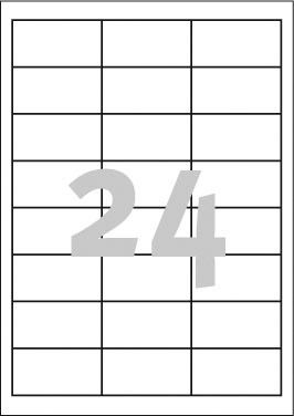 Etiketa vetëngjitëse Avery 3658, A4 210 x 297 mm, 24 etiketa për fletë, të bardha