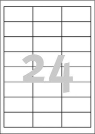 Etiketa vetëngjitëse Avery 3658, A4 210 x 297 mm, 24 etiketa për fletë, të bardha