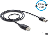 Kabllo USB Delock USB-A në USB-A, 1 m, 28 AWG, e zezë