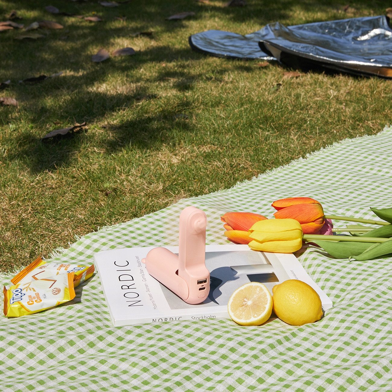 Ventilator dore JISULIFE Life8, portativ, 2 shpejtësi, rozë