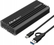 Kuti e jashtme Qoltec NV2270, për SSD M.2 SATA NVMe, USB C, deri 2TB, gri