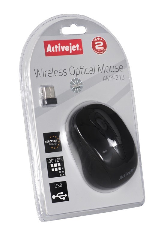 Maus Activejet AMY-213, Wireless 1600 DPI, e zezë