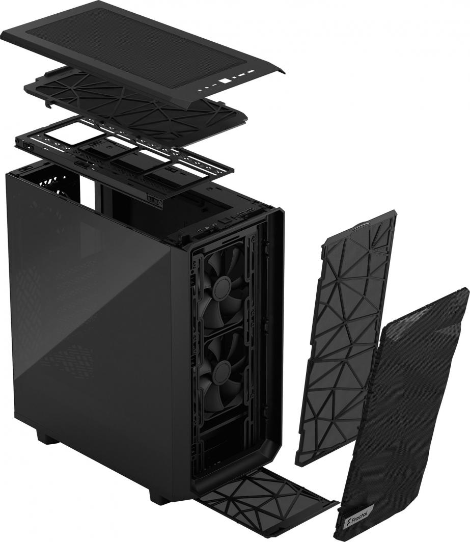 Kasë Fractal Design Meshify 2 Compact TG Dark Tint, e zezë, Midi Tower