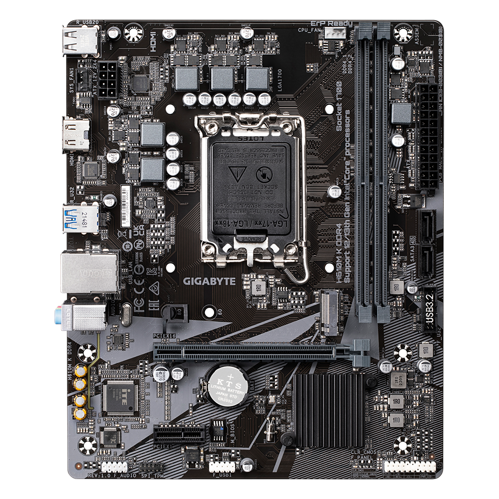Pllakë amë GigaByte H610M K, LGA1700, DDR4, e zezë
