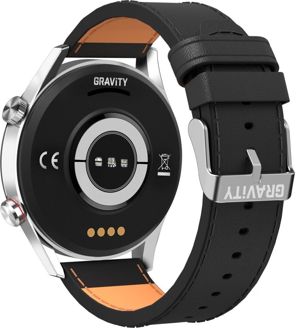 Smartwatch Mski Gravity GT4 5, ekran 1.39", Bluetooth thirrje, argjendtë me rrip të zi