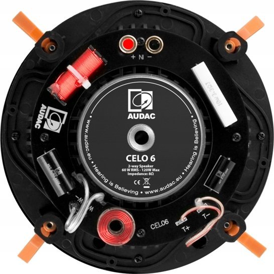 Плафонски звучник Audac CELO6I/W, 2-насочен, 6\", бел