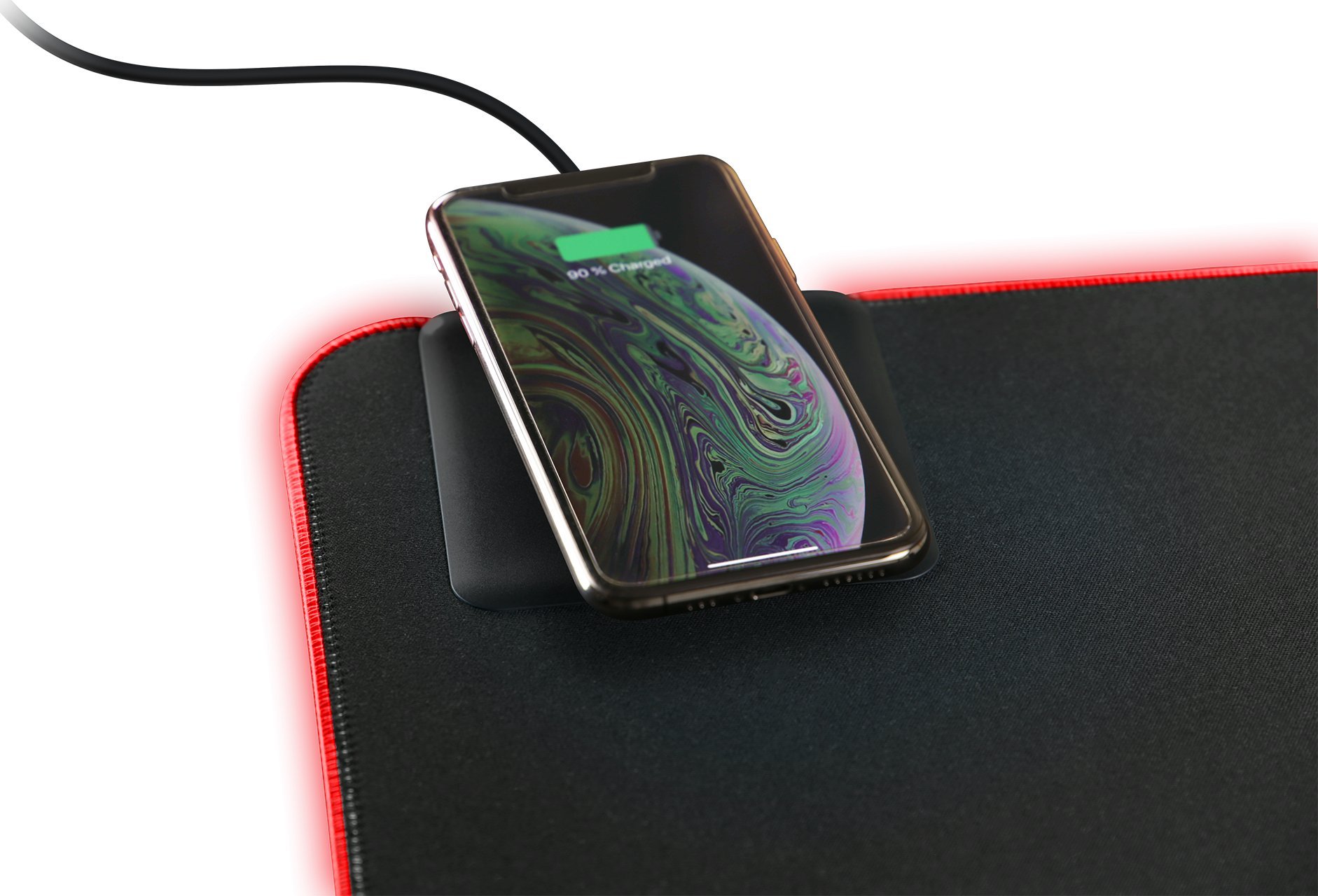 Mousepad gaming Deltaco GAM-092, RGB, karikim wireless Qi 10 W, i zi