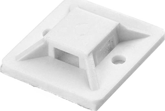 Organizues kabllosh Orno, vetëngjitës, 30x30 mm, i bardhë, set 50 copë