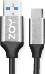 Kabllo ZOY USB-A - USB-C, 1m, e zezë / argjendtë