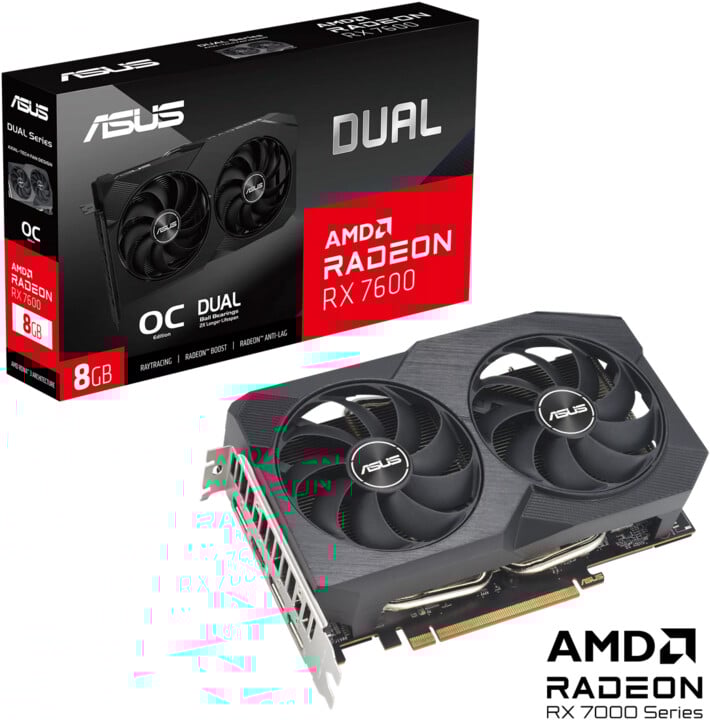 Kartelë grafike ASUS Dual Radeon RX 7600 V2 OC Edition, 8GB GDDR6