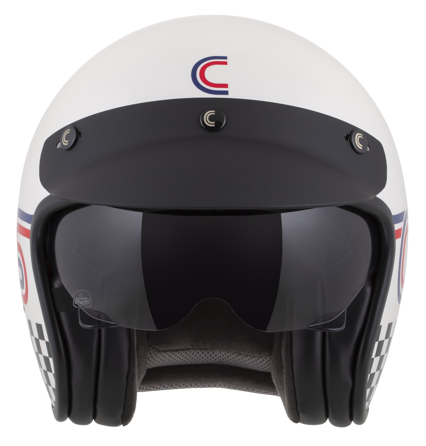 Kaska moto CASSIDA Oxygen 2.0 Rondo, e hapur, homologim ECE 22.06, pearl white red blue black