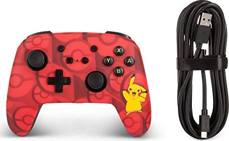 Kontrollor me kabllo PowerA Pokemon për Nintendo Switch, Enhanced, dizajn Pikachu, i verdhë