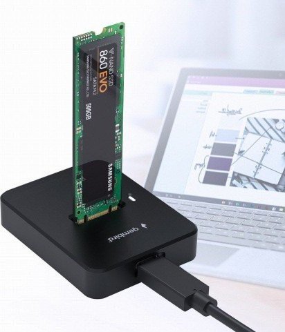 Docking station për SSD M.2 Gembird DD-U3M2, USB-C, SATA NVMe, i zi