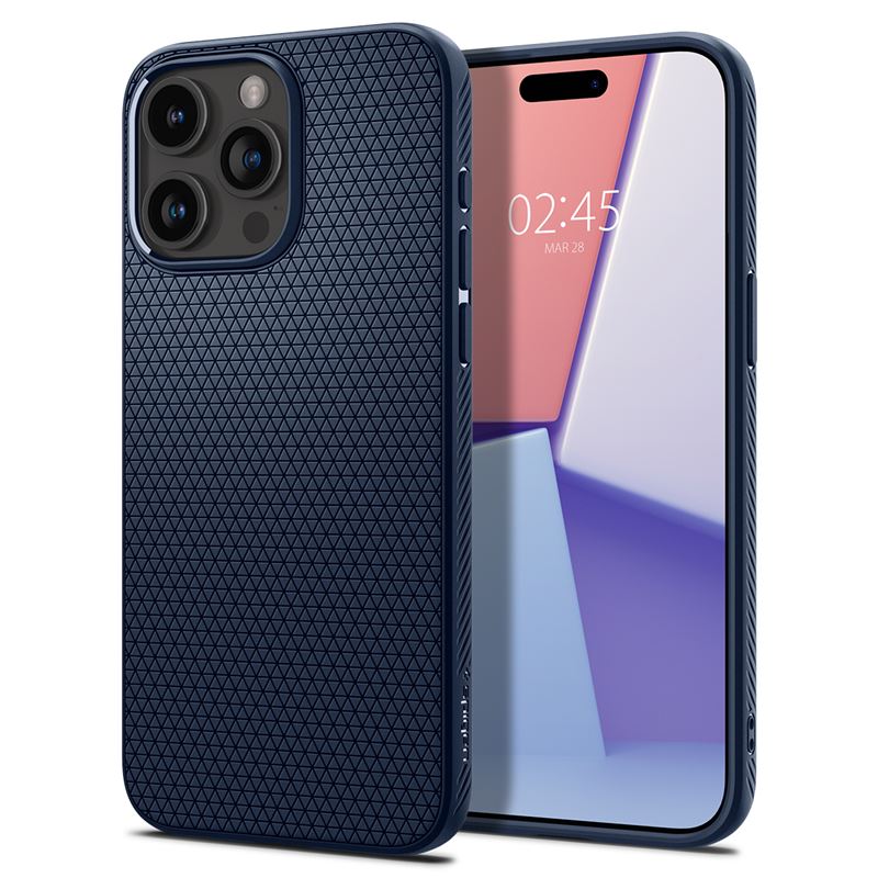 Mbështjellës për iPhone 15 Pro Max Spigen Liquid Air, i kaltër