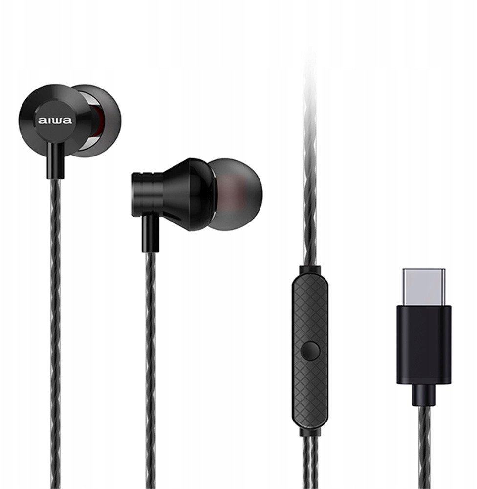 Kufje në vesh AIWA ESTM-50USB-C, me mikrofon, USB-C, të zeza