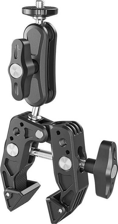 Kllapë alumini TELESIN Super Clamp, Magic Arm dyfishtë 360°, për GoPro Insta360 DJI OSMO Action telefon