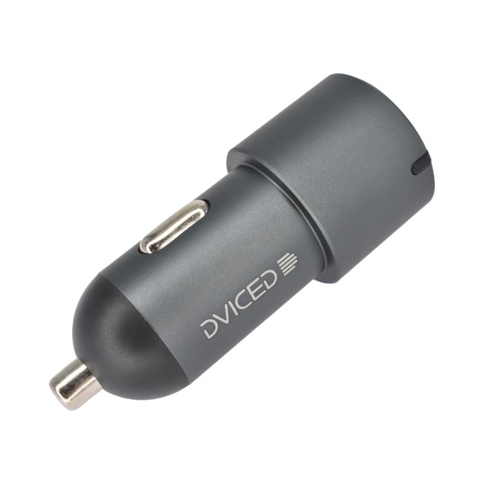 Dviced Car Charger 60W 1 USB-A, 2 USB-C, Gray