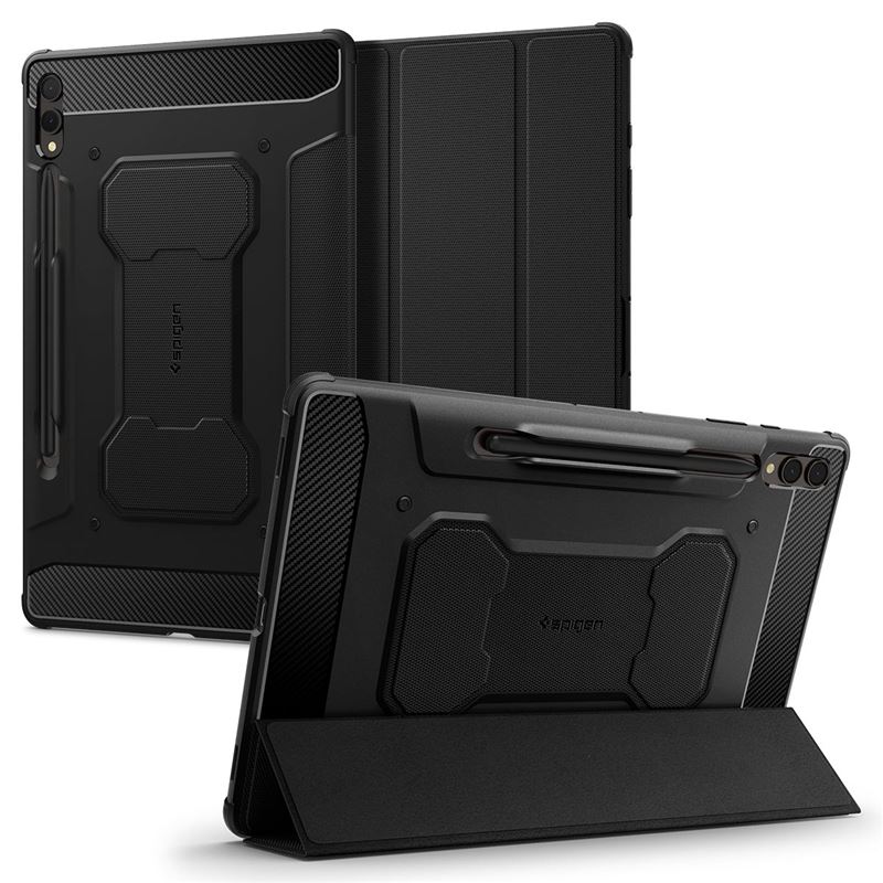 Mbrojtëse për tablet Samsung Galaxy Tab S9+ Spigen Rugged Armor Pro, e zezë