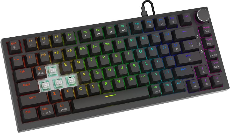 Tastierë mekanike ASTRAL, Outemu White Jade, 82 taste, e zezë