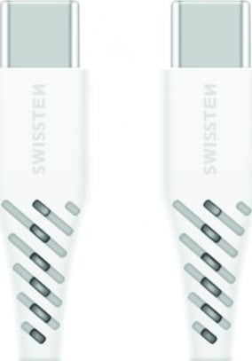 Kabllo USB C në USB C Swissten, 100W 5A, 1.5m, e bardhë
