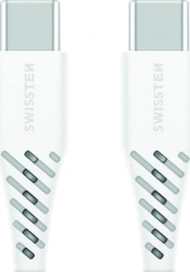 Kabllo USB C në USB C Swissten, 100W 5A, 1.5m, e bardhë