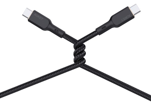 Kabllo Aukey, USB C / USB C, 1.8 m, e zezë