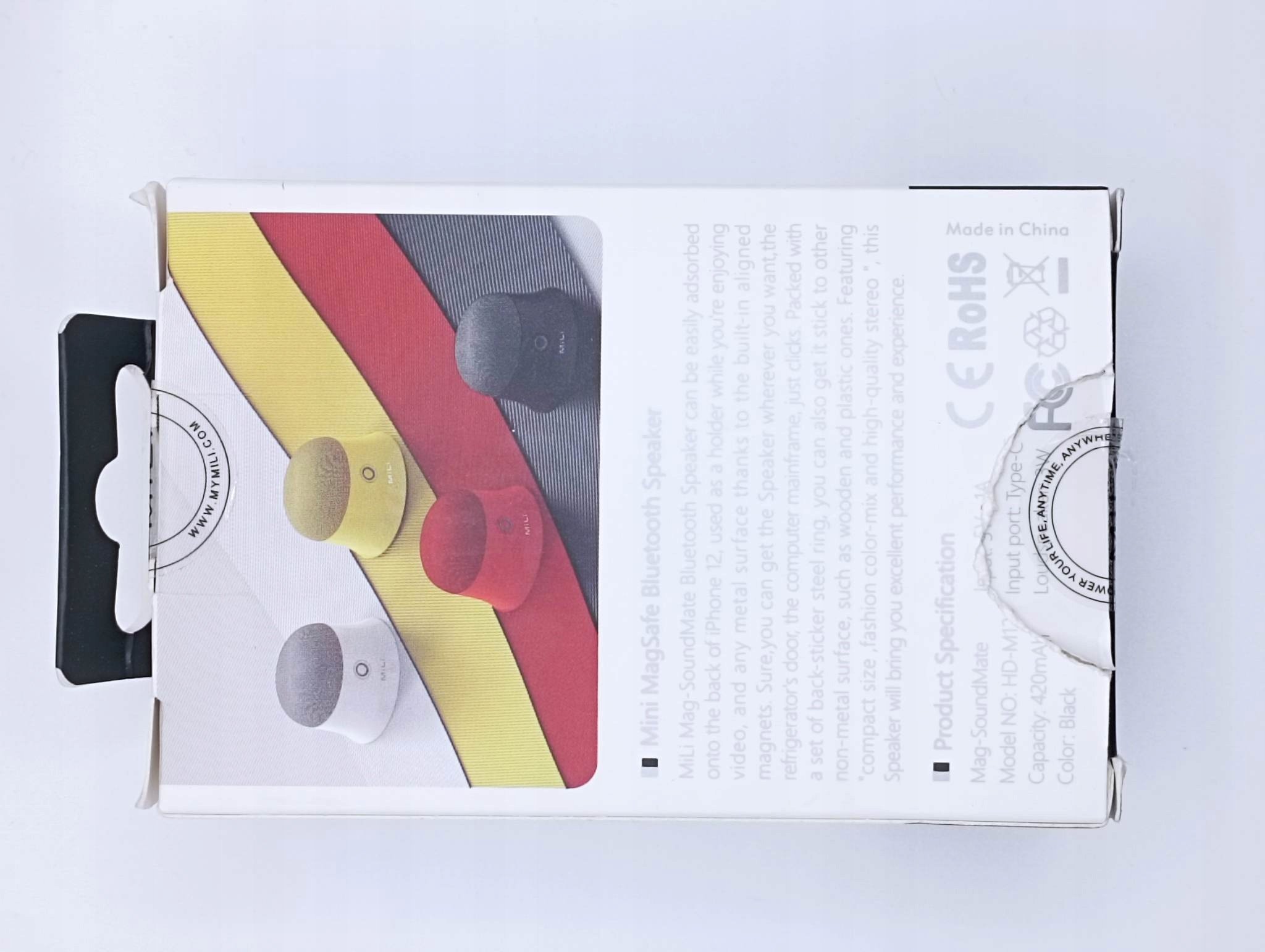 Altoparlant Bluetooth Ultron Mag Soundmate, portativ magnetik, i bardhë