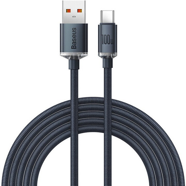 Kabllo karikimi / të dhënash Baseus Crystal Shine Series USB-A - USB-C, 100W, 2m, e zezë